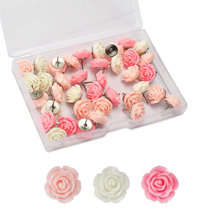 Three-color acrylic flower cute pushpin I-shaped nail wall decoration Cork fixed pushpin