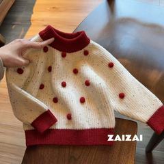 女童套头毛衣秋冬款新款儿童洋气加厚保暖秋冬装中小童针织打底衫