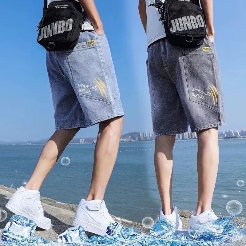 Американские джинсовые шорты мужские летние ретро повседневные свободные моды