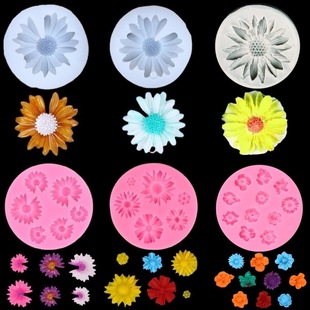 diy fondant cake baking mold Daisy sunflower flower car air outlet aromatherapy decorative silicone mold