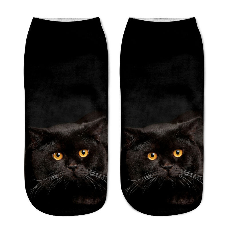 Unisex Mode Katze Polyester Baumwolle Polyester Handgemacht Ankle Socken Ein Paar display picture 6