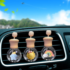 Cartoon air outlet perfume bottle empty bottle star car aromatherapy bottle wooden cute essential oil bottle car interior decoration