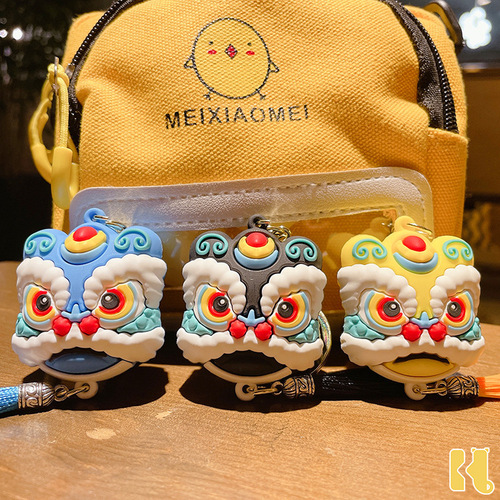 New Year Lion Dance Head Keychain Chinese style Lion Dance Car Key Chain Bag Pendant Creative Gifts