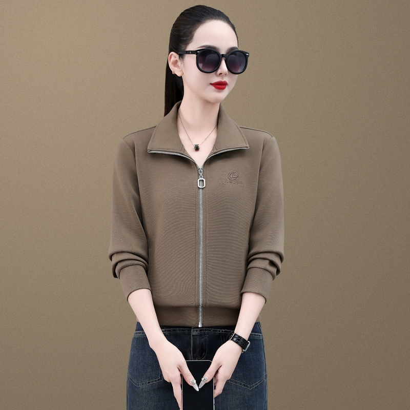 Cardigan, jacket, spring sweatshirt with zipper, long-sleeve, western style
