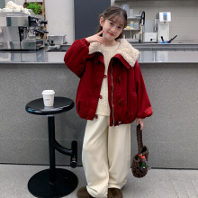 女童外套秋冬款2025新款儿童洋气冬季加绒加厚派克服冬装女孩风衣