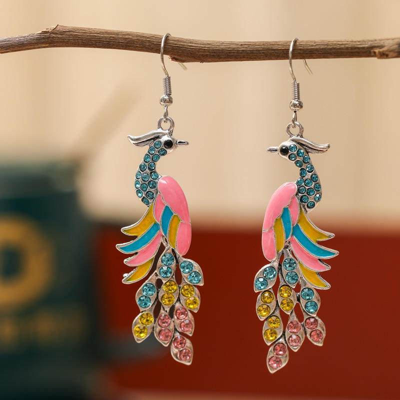 2026 Your Ti Xi Peacock Artistic Retro Earrings Ethnic Style Ear Jewelry Yiwu Daisy Accessories