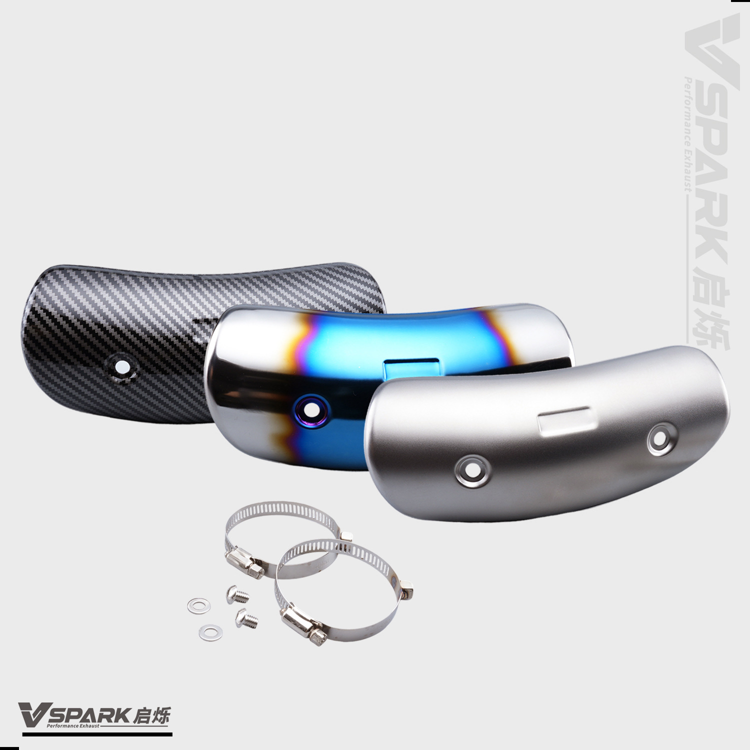 Motorcycle exhaust pipe mid-section heat shield, heat-resistant cover, insulation, carbon fiber protective cover