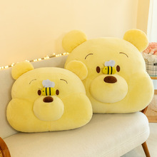 新款尼尼熊毛绒玩具抱枕蜜蜂小熊公仔沙发床头靠枕坐椅垫礼品批发
