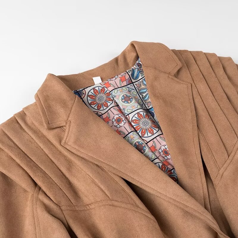 Women's 2024 Autumn/Winter New Street Fashion Waist Strap Jacket Coat_voghion.com