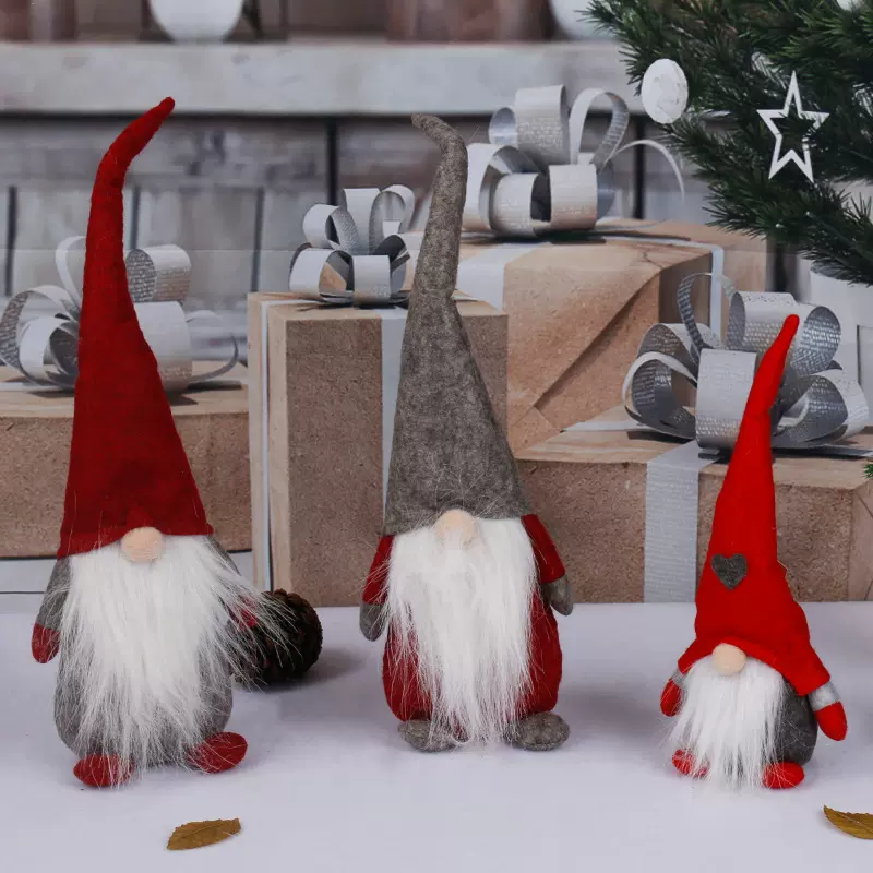 圣诞节无脸娃娃大胡子侏儒公仔圣诞装饰礼物鲁道夫玩偶圣诞节玩具