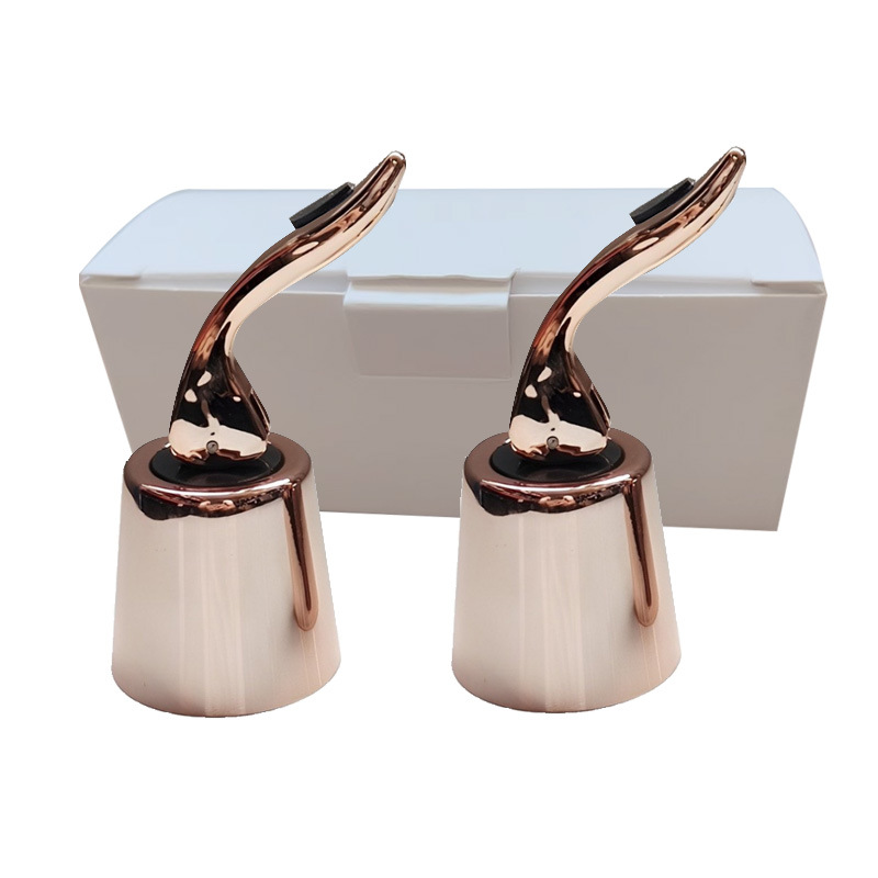 후드가 있는 로즈 골드 플라스틱 손잡이 플러그 스테인리스 스틸 본체 2개 상자