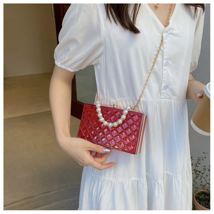 Fashion Transparent Pearl Handle Messenger Bag display picture 3
