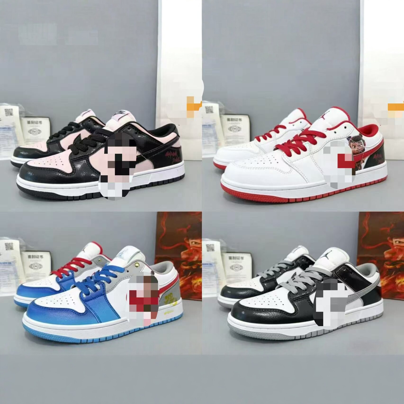 . 国潮哪吒联名休闲板鞋 真皮材质 擦地吱吱响 跨境电商爆款 批