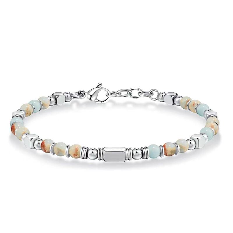 Amazon's Best-Selling Black Matte Blue Pine Nut Purple Royal Pine Bracelet with 4mm Adjustable Stainless Steel Beads Amazon's Best-Selling Black Matte Blue Pine Nut Purple Royal Pine Bracelet with 4mm Adjustable Stainless Steel Beads