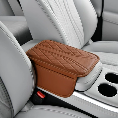 Car Armrest Box Pad, Armrest box pad - brown