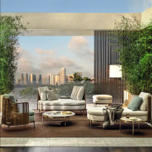 户外休闲沙发休闲别墅花园庭院竹藤桌椅室外双人藤编简易家具组合