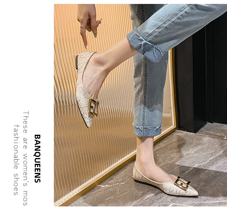 Spitze Einzelschuhe für Damen 2023 Frühling und Winter neue vielseitige Abendschuhe mit flachen Sohlen, Fee, große Damenschuhe_voghion.com