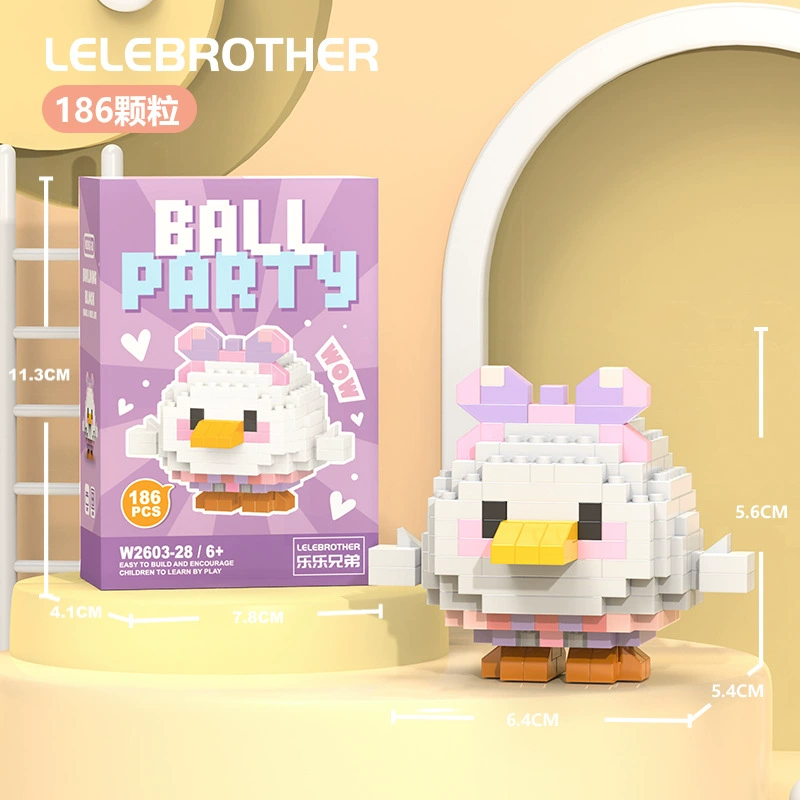Micro‑block cartoon doll constructor (Lego style), strawberry & mini bears, blind box, micro pieces