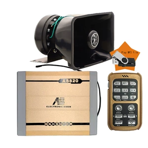 Car wireless alarm siren MP3 siren amplifier high-pitched speaker + 100C speaker