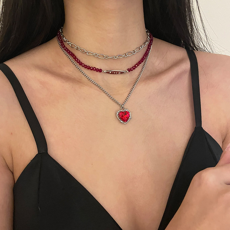 Alloy Chain Material Vacation Classic Style Heart Shape Alloy Layered Necklaces Wholesale