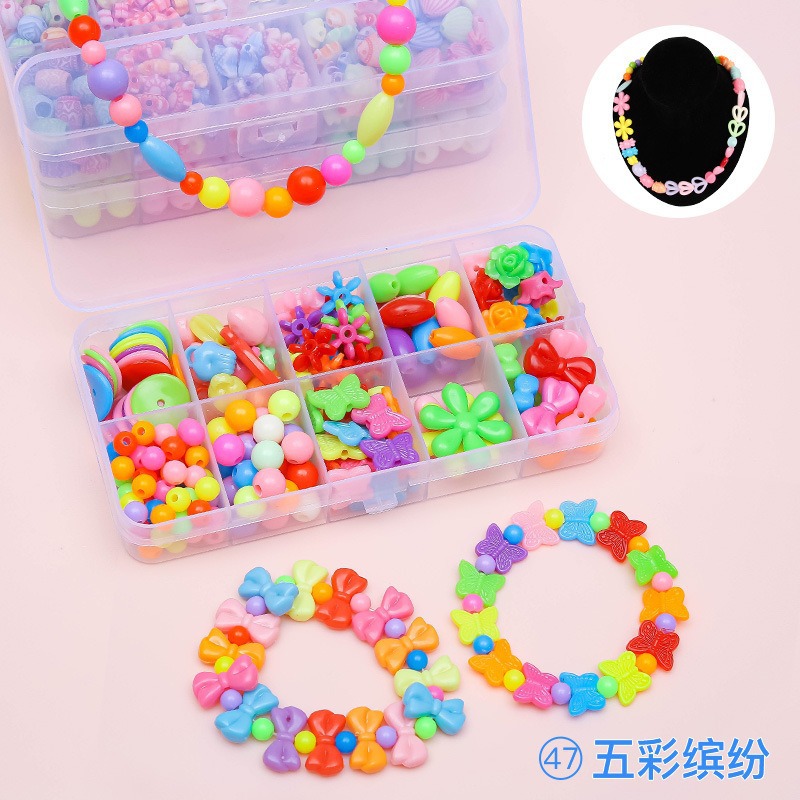 Pulsera de cuentas con cuentas para niños personalizados para mujer material de bricolaje hecho a mano acrílico accesorios con cuentas pequeñas joyas al por mayor