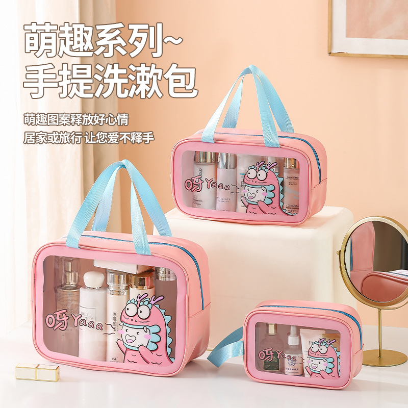 Bolsa de lavado de viaje portátil de dibujos animados de alto valor Bolsa de baño de playa impermeable Bolsa de cosméticos portátil Bolsa de almacenamiento de gran capacidad