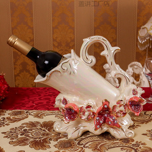 European-style Ceramic Ornaments for Living Room Creative Home Wine Rack for Study Wine Cabinet Ornaments for Housewarming