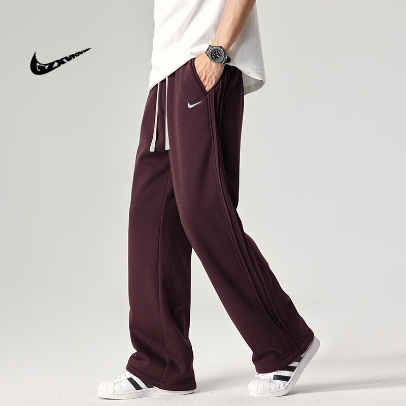 American-Style Straight-Leg Casual Pants, New Spring and Autumn Trendy Side-Striped Sweatpants, Loose Fit, Versatile and Comfortable Long Pants for Young People