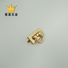 包包五金锁 手提包包锁 女包长方形牛鼻锁 钱包压铸浅金插锁