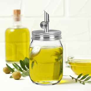Amazon Cross-border Wholesale Mason Jar 304 Stainless Steel Oil Nozzle Accessories Oil Bottle Lid Olive Oil Vinegar Bottle Lid