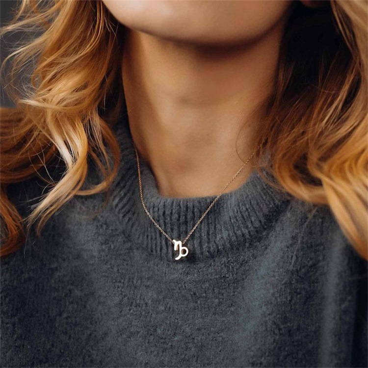 Necklace Classification 304 Stainless Steel Chain Material Thin chain Chain Type PVD Coated 14K Gold Real Gold Plated Constellation Stainless Steel Titanium Steel Fashion Waterproof Non Tarnish 304 Stainless Steel Necklace
