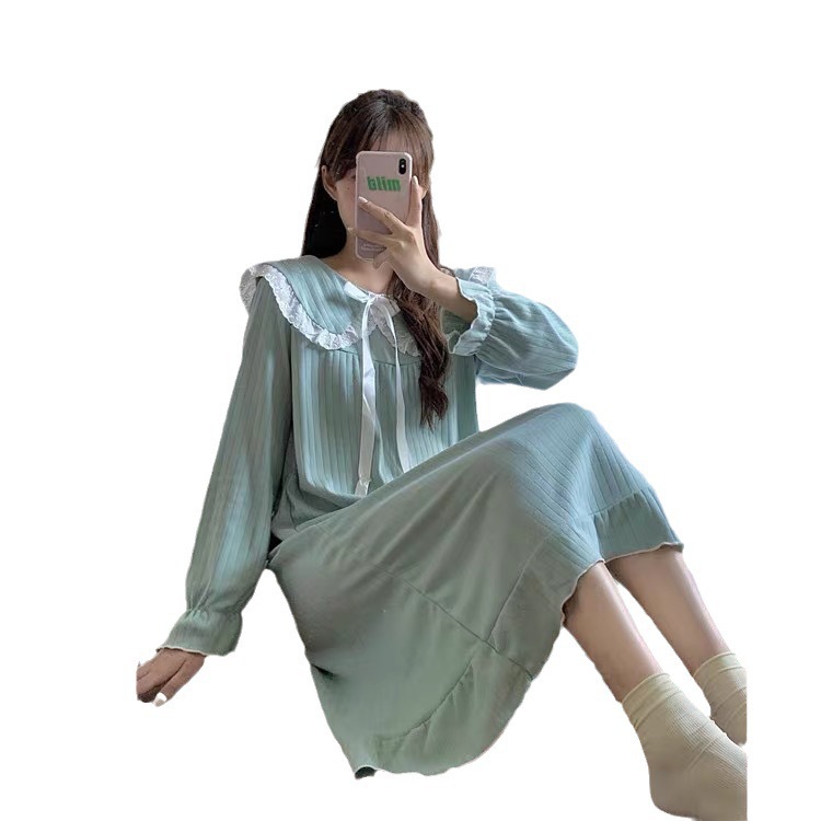 Pijama de mangas largas, nuevo pijama de muñeca, cuello sobre la rodilla, hadas de la corte coreana, ropa de casa, princesa, mujer