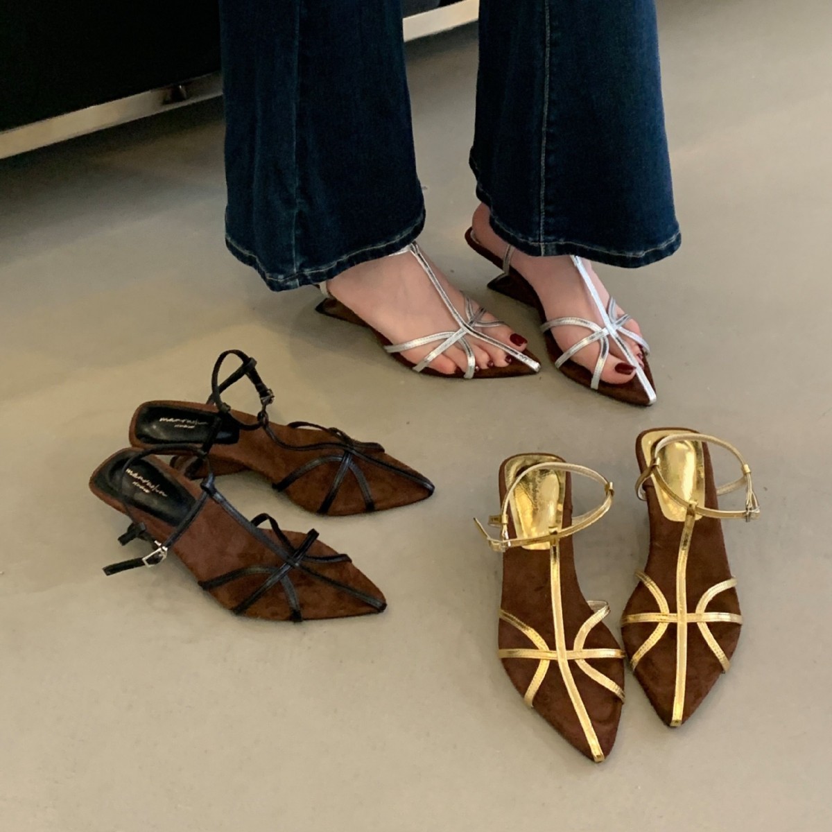 Versatile Roman Shoes for Women, Special-Shaped Heels, Non-Tiring Sandals for Women, Summer One-Line Hollow High Heels