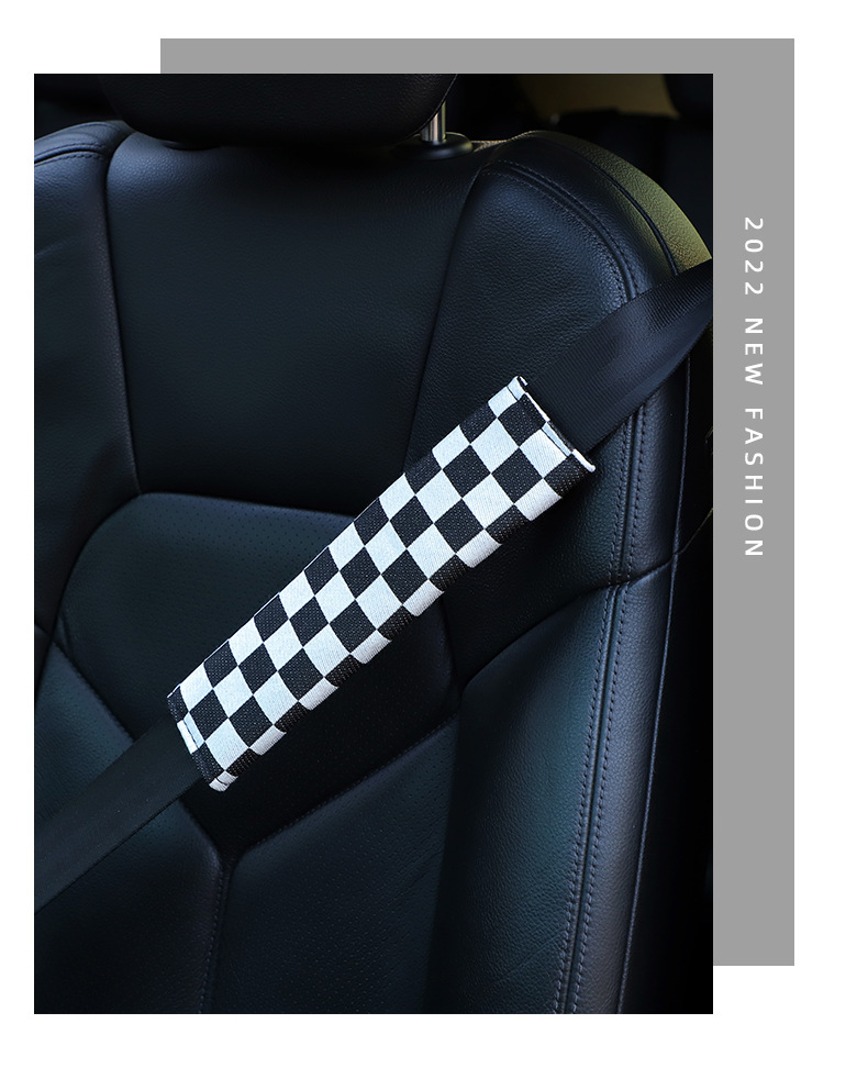 Car Seat Belt Shoulder Cover Jacquard Diamond Car Anti-Friction Shoulder Belt Cover Fashion Car Interior Products