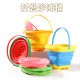 Cross-Border Beach Toys Folding Beach Bucket Summer Outdoor Seaside Children's Water Toys Single Bucket Beach Tool