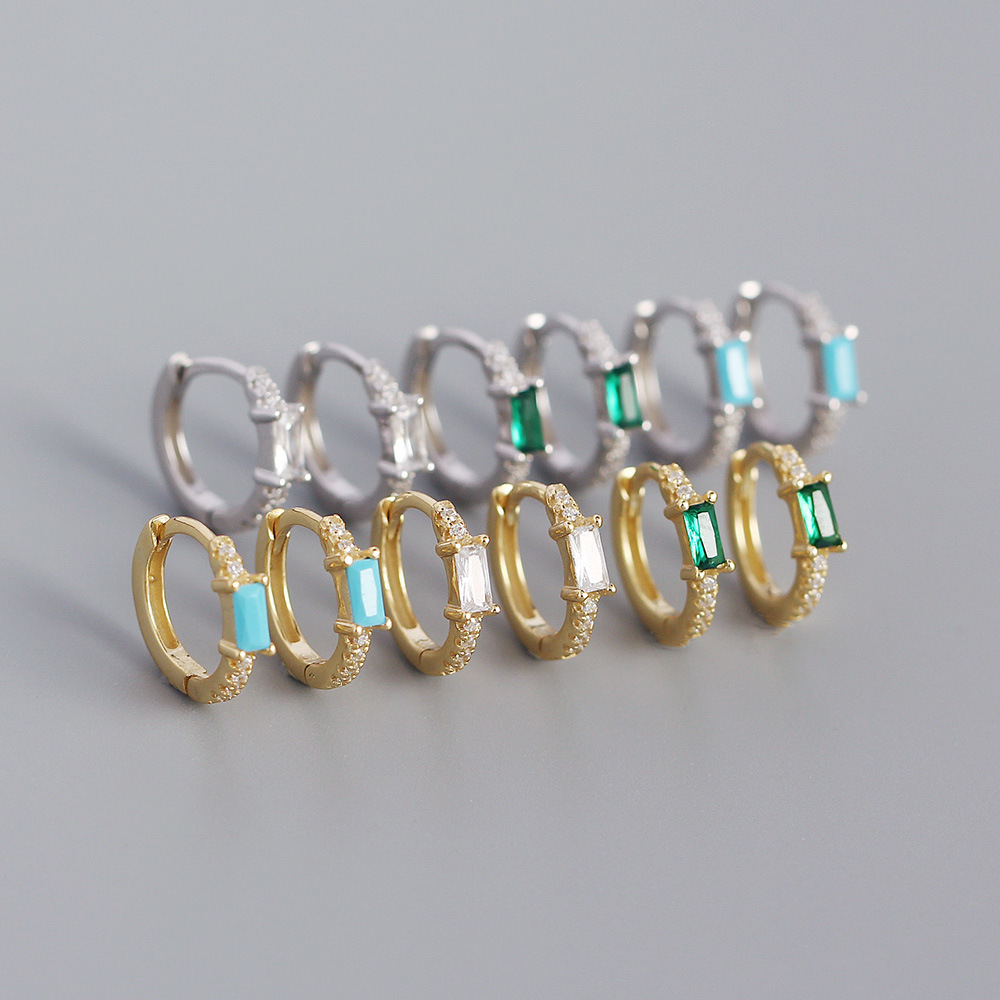 Geometric Fashion Gem Plating Earrings display picture 4