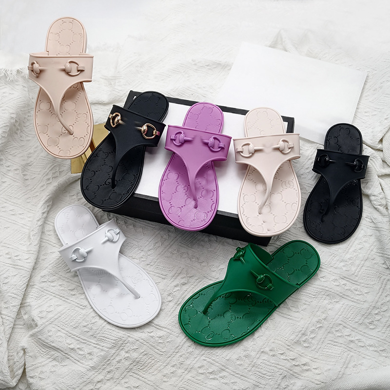 Gg Herringbone Flats Slippers European and American Big-Name Women's Shoes European Big-Name Women's Sandals Slippers New Cross-Border