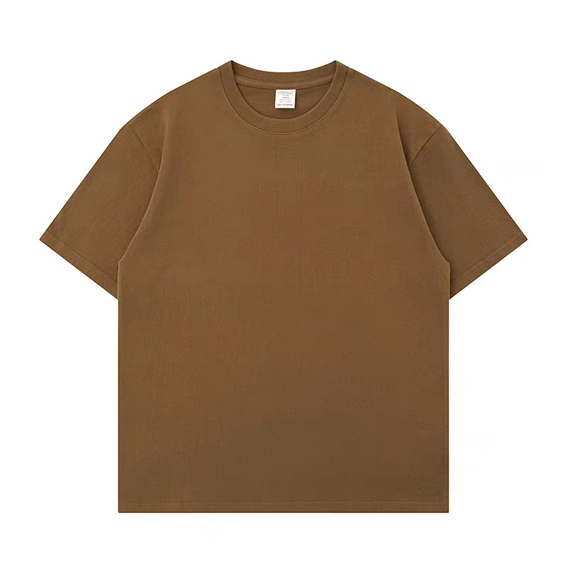 300g 三本針新疆純綿ヘビーウェイト縮まない黒白純綿Tシャツ レディース起毛通気性半袖 メンズ|undefined