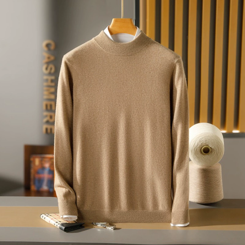 Cashmere body-friendly comfortable keep warm sweater, increased thickness, high collar, plus size