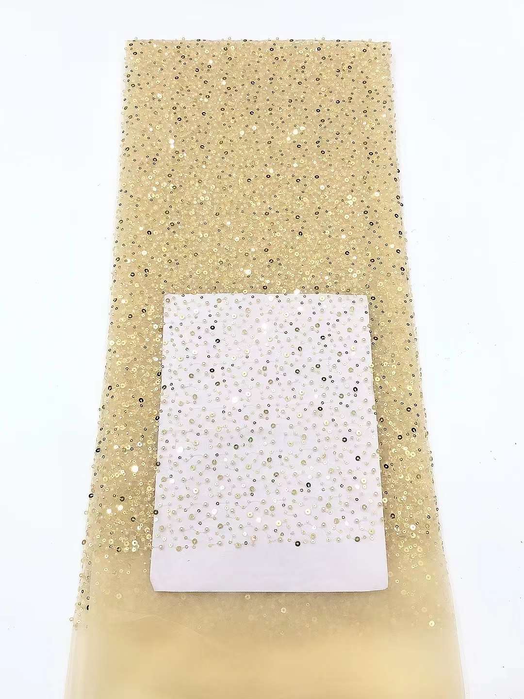 Tela de encaje cuentas malla lentejuelas bordado vestido de boda tela Niños Accesorios ropa encaje jx3528