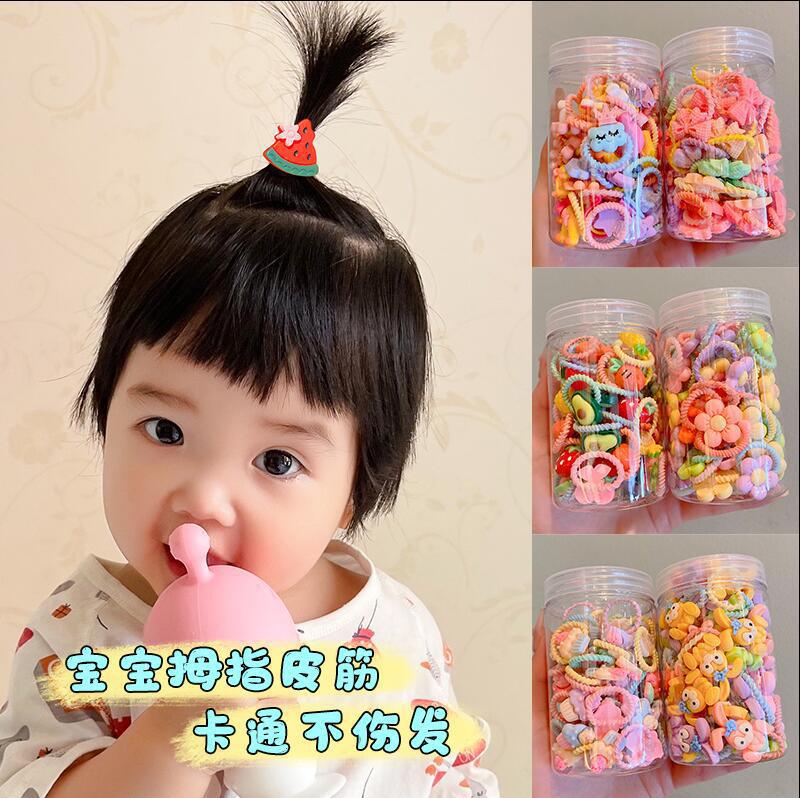 El lindo lazo para el cabello del pulgar del bebé no daña el cabello, tocado de goma para niños, tocado de niña, accesorio para el cabello de bebé de alta elasticidad