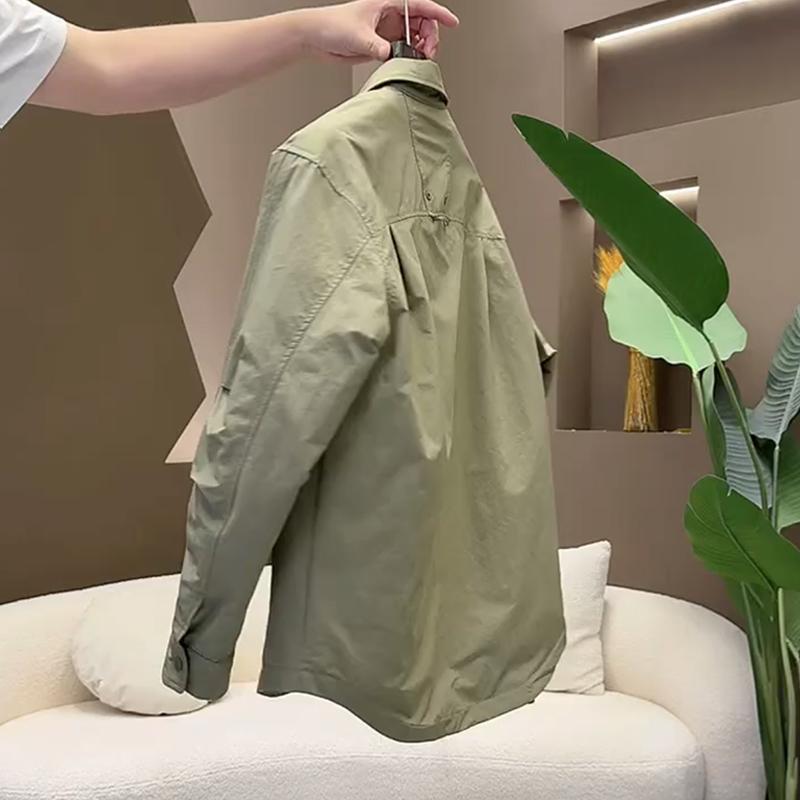 新款立体裁剪男士工装夹克廓形宽松春秋季2025男翻领百搭时尚外套|undefined
