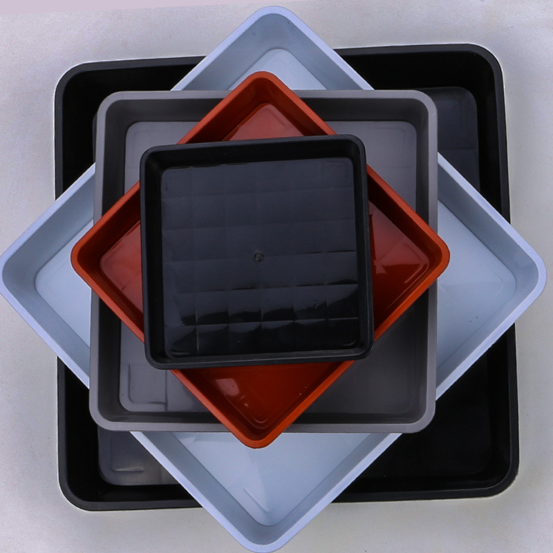 現物卸売りの正方形の植木鉢のトレーの台座の多い肉の盆栽の鉢の鉢植えの水受け皿は四角形の植木鉢のプラスチックを支えます。