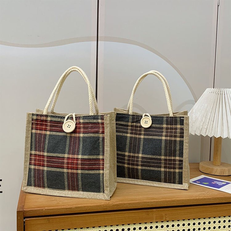 직장을위한 휴대용 가방 여성 2024 패션 리넨 캔버스 가방 여성용 Ins 세련된 올 매치 숄더 핸드백