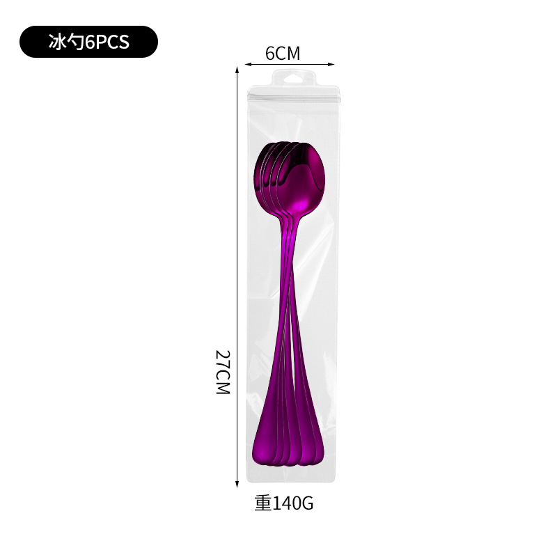 Cuchara de hielo puntiaguda-púrpura paquete de 6
