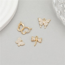 diy�Ʒ���14K��ɫ��΢��ʯ���Ѻ����Y�����pȦ�ֹ�������l