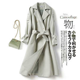 中长款风衣女2024春秋季新款韩版休闲宽松翻领收腰显瘦大衣6527