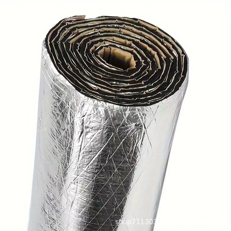 200*50 Car Insulation Cotton Soundproofing Pad 5-10mm Aluminum Foil Cotton Car Door Soundproofing Cotton with Self-Adhesive Backing Cross-Border