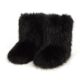 Autumn and Winter fleece-lined fur integrated mid-calf fur boots Women's faux fox fur snow boots European and American Foreign trade Wholesale
