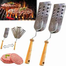 跨境新款 Triple 3 Blade Spatula for Burgers 披萨烤肉铲小工具